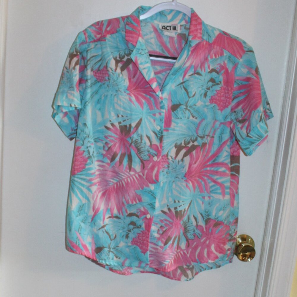 Vintage Juniors ACT III Woven Floral Shirt